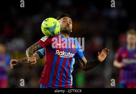 Barcelone, Espagne, 10/05/2022, FC BARCELONE/RC CELTA Barcelone, Espagne.10 mai 2022. Dani Alves (8) du FC Barcelone pendant le match espagnol de la Liga entre le FC Barcelone et le RC Celta au stade Camp Nou. Banque D'Images