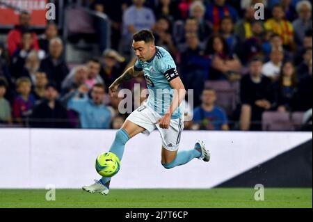 Barcelone, Espagne, 10/05/2022, FC BARCELONE/RC CELTA Barcelone, Espagne.10 mai 2022. Iago Aspas (10) de RC Celta pendant le match espagnol de la Liga entre FC Barcelone et RC Celta au stade Camp Nou. Banque D'Images