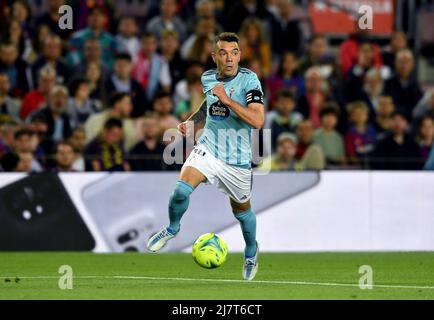 Barcelone, Espagne, 10/05/2022, FC BARCELONE/RC CELTA Barcelone, Espagne.10 mai 2022. Iago Aspas (10) de RC Celta pendant le match espagnol de la Liga entre FC Barcelone et RC Celta au stade Camp Nou. Banque D'Images