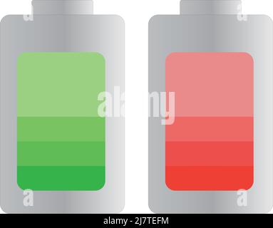 jeu de charge de la batterie vert et rouge sur fond blanc Illustration de Vecteur