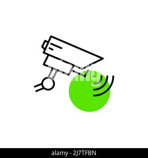 Caméra de vidéosurveillance intelligente. Icône de dessin au trait de trait, pixel Perfect, modifiable Illustration de Vecteur