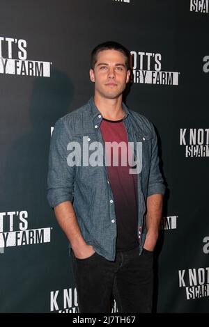 LOS ANGELES - octobre 3 : Dean Geyer au Knott's Scary Farm Celebrity ouverture de VIP à Knott's Berry Farm le 3 octobre 2014 à Buena Park, Californie Banque D'Images