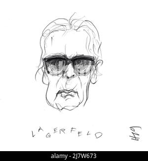 Portrait de Karl Lagerfeld, Fashion Designer Banque D'Images