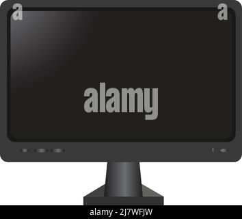 Moniteur LCD isolé sur un écran noir et un arrière-plan blanc Illustration de Vecteur