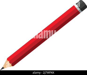 Crayon rouge sur fond blanc Illustration de Vecteur