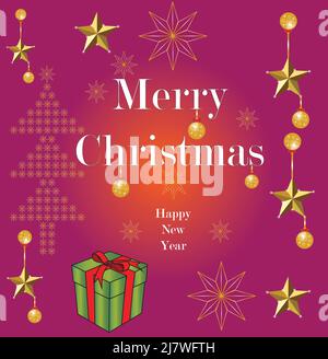 Fond de Noël avec boîtes-cadeaux à fond dégradé rose Illustration de Vecteur