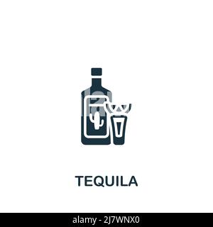 Icône Tequila. Icône monochrome simple Drinks pour modèles, web design et infographies Illustration de Vecteur