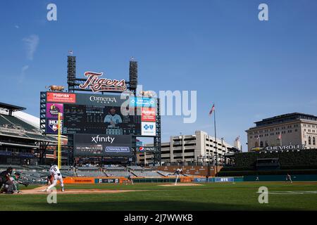 DETROIT, mi - 10 MAI : vue générale alors que les Tigers de Detroit jouent contre les Oakland Athletics au Comerica Park le 10 mai 2022 à Detroit, Michigan. (Joe Robbins/image du sport) Banque D'Images