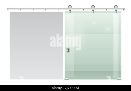 Grand dressing de cloison de porte coulissante en verre Illustration de Vecteur