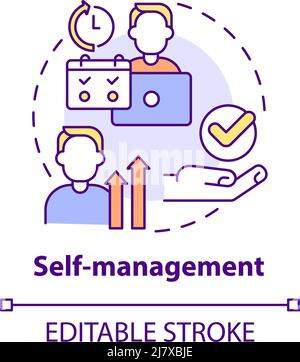 Icône de concept d'auto-gestion Illustration de Vecteur