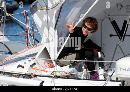 Isabelle Joschke - ÉQUIPE MACSF au début de la course Guyader Bermudes 1000, IMOCA Globe Series voile 6 mai 2022 à Brest, France - photo François Van Malleghem / DPPI Banque D'Images