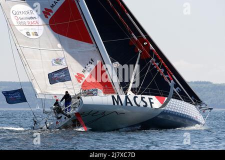 Isabelle Joschke - ÉQUIPE MACSF au début de la course Guyader Bermudes 1000, IMOCA Globe Series voile 6 mai 2022 à Brest, France - photo François Van Malleghem / DPPI Banque D'Images