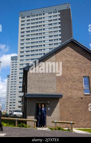 Le duc et la duchesse de Cambridge lors d'une visite au Groupe Wheatley à Glasgow, pour entendre parler des défis de l'itinérance en Écosse. Date de la photo: Mercredi 11 mai 2022. Banque D'Images