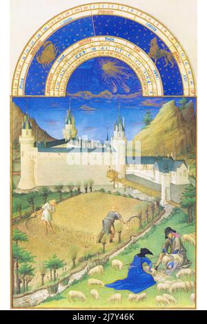 Le Tres riches heures du Duc de Berry - juillet Banque D'Images