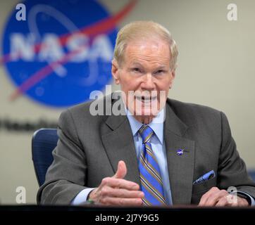 L'administrateur de la NASA, Bill Nelson, fait des remarques lors d'une réunion de la session exécutive du Conseil consultatif de la NASA au bâtiment Mary W. Jackson du siège de la NASA, le 28 février 2022, à Washington, DC, États-Unis. Banque D'Images