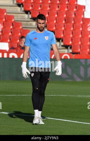 Grenade, Espagne. 10th mai 2022. Unai Simon d'Ath Bilbao pendant le match de la Ligue entre Grenade CF et Ath Bilbao au stade Nuevo Los Carmenes le 10 mai 2022 à Grenade, Espagne. (Photo de José M Baldomero/Pacific Press/Sipa USA) crédit: SIPA USA/Alay Live News Banque D'Images