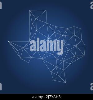 Carte polygonale du Texas. Carte vectorielle abstraite géométrique des points connectés. Style poly bas. Illustration de Vecteur