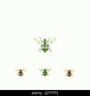 Modèle de conception d'insecte logo abeille Illustration de Vecteur
