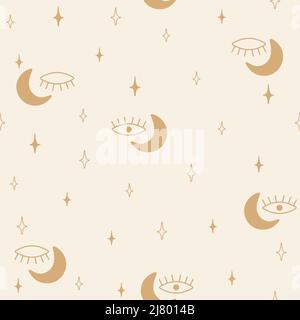 Vecteur main dessiné oeil mystique, motif de doodle Illustration de Vecteur