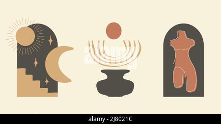 Illustrations esthétiques abstraites modernes et minimalistes Illustration de Vecteur