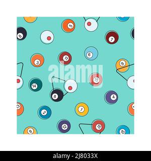 Illustration sportive vectorielle plate. Motif de billard sans couture Illustration de Vecteur