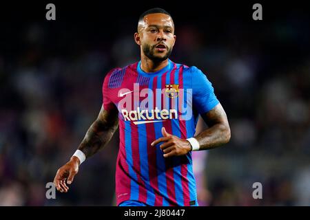 Séville, Espagne. 11th mai 2022. Séville, Espagne. 11 mai 2022, Memphis Depay du FC Barcelone pendant le match de la Liga entre Sevilla FC et RCD Mallorca joué au stade Sanchez Pizjuan le 11 mai 2022 à Séville, Espagne. (Photo par Antonio Pozo/PRESSINPHOTO) Credit: PRESSINPHOTO SPORTS AGENCY/Alay Live News Banque D'Images