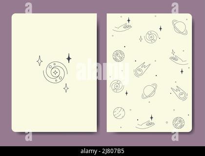 Ensemble vectoriel de couverture spirituelle et astrologique Illustration de Vecteur