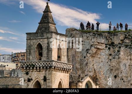 Eglise de Santa Maria de Idris une des plus belles et importantes églises rupestres (sculptées dans le rocher) de Matera, la belle ville de lucana. Banque D'Images