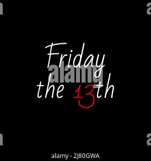 Vendredi les 13th mots manuscrits sur fond noir Illustration de Vecteur