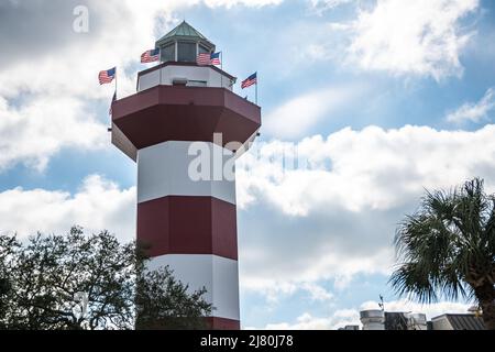 Harbour Town Lighthouse à Hilton Head Island, Caroline du Sud Banque D'Images