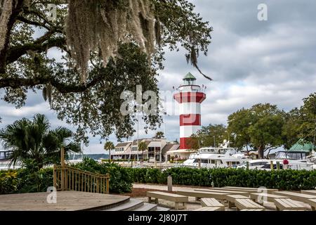 Harbour Town Lighthouse à Hilton Head Island, Caroline du Sud Banque D'Images