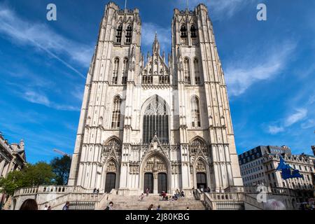 Cathédrale Saint-Michel et Saint-Gudula, Bruxelles, Belgique, Europe Banque D'Images