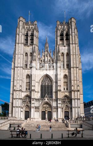 Cathédrale Saint-Michel et Saint-Gudula, Bruxelles, Belgique, Europe Banque D'Images