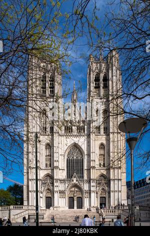 Cathédrale Saint-Michel et Saint-Gudula, Bruxelles, Belgique, Europe Banque D'Images