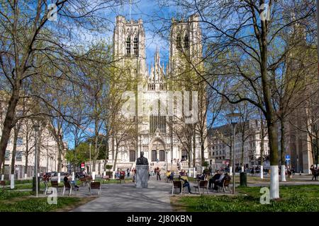 Cathédrale Saint-Michel et Saint-Gudula, Bruxelles, Belgique, Europe Banque D'Images