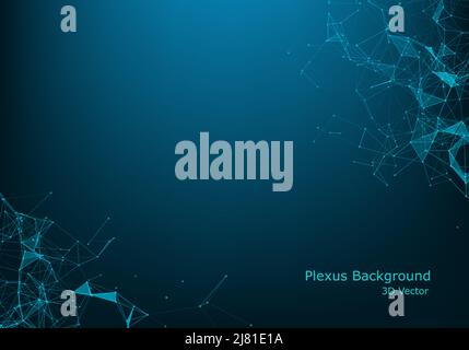 Résumé L'espace polygonal low poly fond sombre avec des points et de lignes. La structure de connexion. Illustration de Vecteur