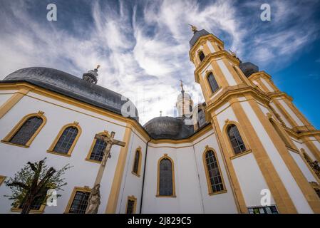 Vue extérieure de la Kappelle, ou petite chapelle, au-dessus de la ville de Wurzburg, Allemagne Banque D'Images