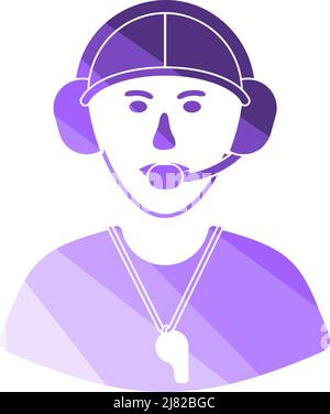 Icône American football Coach. Échelle de couleur plate. Illustration vectorielle. Illustration de Vecteur