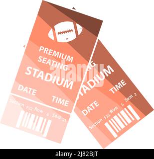 Icône American football tickets. Échelle de couleur plate. Illustration vectorielle. Illustration de Vecteur