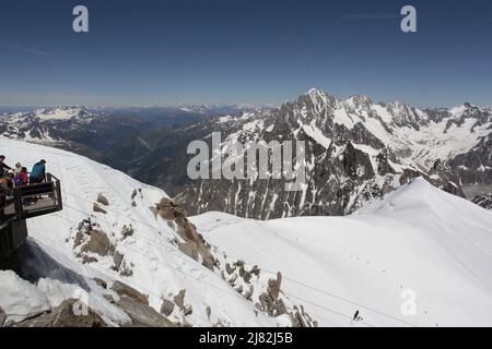 Point de vue depuis l'aiguille du midi, Savoie Mont-blanc Banque D'Images