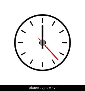 Icône de vecteur d'horloge. Concept de temps. Illustration vectorielle. Icône de ligne fine. Symbole de temps plat noir Illustration de Vecteur