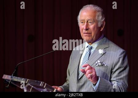 Le Prince de Galles prononce un discours au Trinity College de l'Université d'Oxford. Date de la photo: Jeudi 12 mai 2022. Banque D'Images