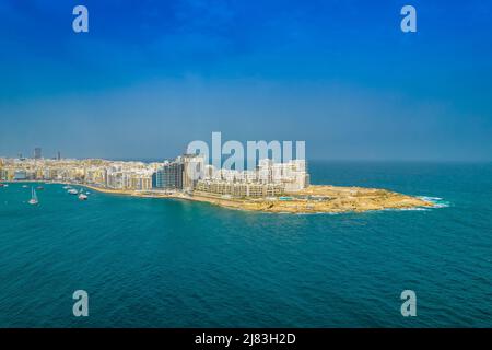 Vue aérienne du quartier de Slima Sliema à Valetta, Malte Banque D'Images