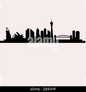 Ville Skyline Sydney Australie Illustration de Vecteur