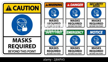 Masques de symbole requis au-delà de ce signe de point Illustration de Vecteur