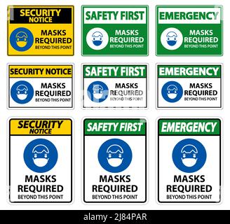 Masques de symbole requis au-delà de ce signe de point Illustration de Vecteur