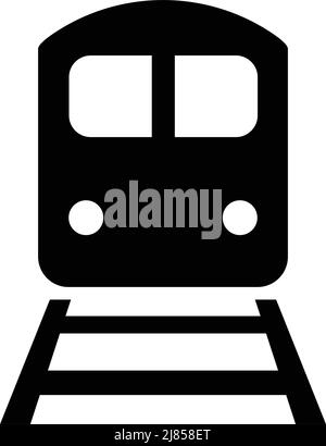 Icône de silhouette de train et de train. Vecteur modifiable. Illustration de Vecteur