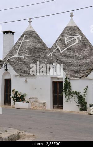 Maisons Trulli à Alberobello, Italie Banque D'Images