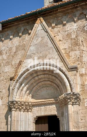 San Quirico d’Orcia (si),Italia, Collégiata dei SS. Quirico e Giulitta, Particolare del iportale Laterale, - 1298 Banque D'Images