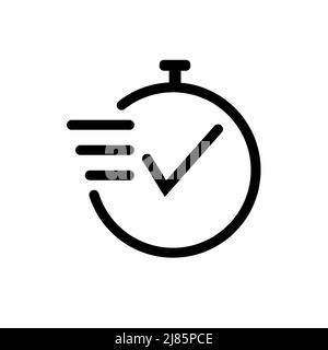 Icône heure et horloge, vitesse, alarme, restauration, gestion, regardez les symboles de ligne fine pour le web et le téléphone mobile sur fond blanc Illustration de Vecteur